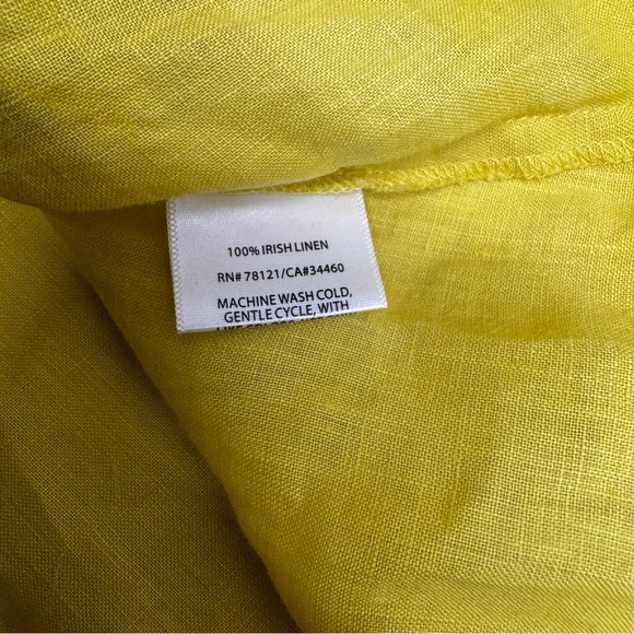 EILEEN FISHER IRISH LINEN Yellow Women's Top TUNIC SIZE L - Picture 7 of 7